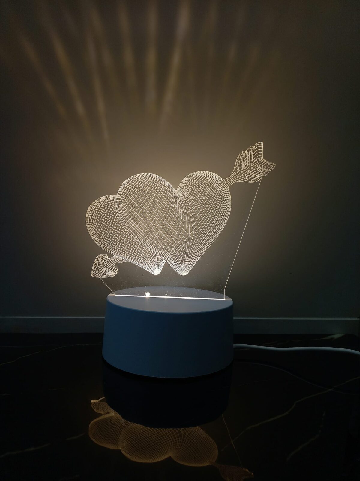 3D led lampa srce