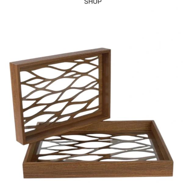 Poslužavnik drvo-staklo 2