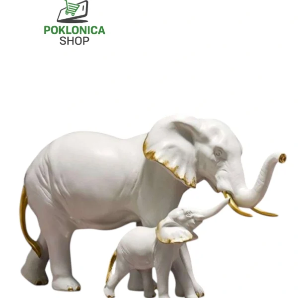 Figura slon sa mladuncem – porodična dekoracija