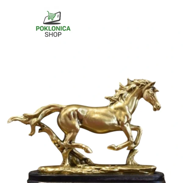 Dekorativna figura konj bela-zlatna – veleprodaja Poklonica Shop