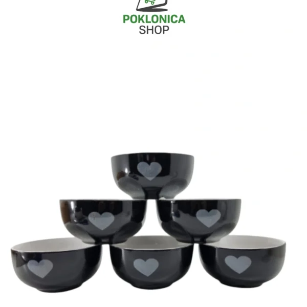 Činije keramičke srce crne