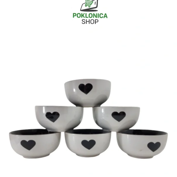 Keramičke činije srce bele