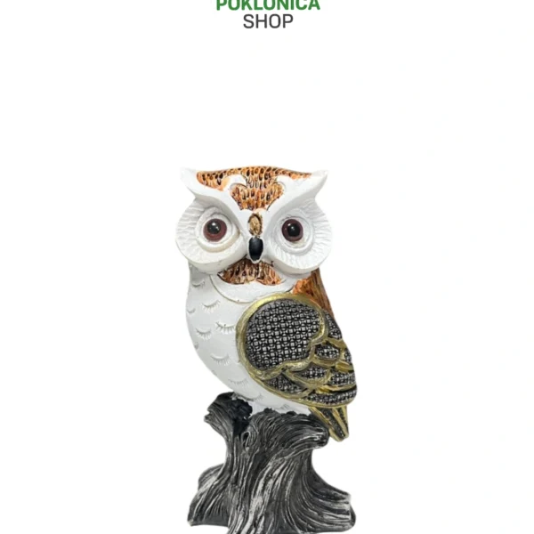 Figura sova braon bela